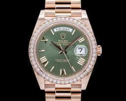 Day Date Presidential Everose Gold Green Dial Diamond Bezel 40MM 