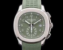 5968G Aquanaut Chronograph White Gold Green Dial Chronograph