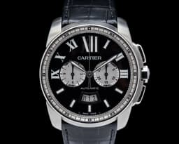 Calibre de Cartier Chronograph Black Dial SS