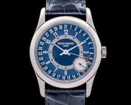 Calatrava 6000G Blue Dial 18K White Gold / Deployant