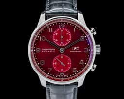 Portuguese Chronograph SS Red Dial UNWORN