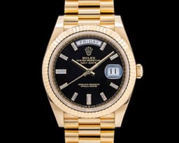 Day Date Presidential Black Baguette Dial / Yellow Gold 40MM