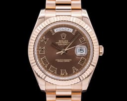 Day-Date 218235 Chocolate Presidential II Rose Gold