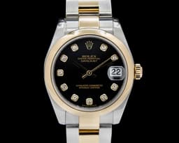 Datejust 31MM SS / 18k YG Black Diamond Dial