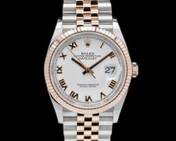 Datejust 36 126231 White Roman Dial 18k/SS Jubilee