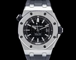 Royal Oak 15710ST Offshore Diver Black SS / Rubber