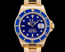 16618 Submariner Blue Dial 18K Yellow Gold