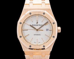 Royal Oak 15400OR Jumbo White Dial 18K Rose Gold / Bracelet