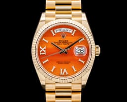 Day Date President 128238 18K Yellow Gold Carnelian Diamond Dial