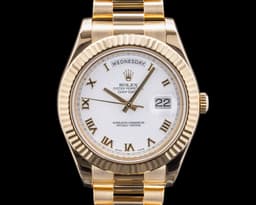 Day Date II President 18K Yellow Gold White Roman Dial