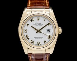 Datejust 18K Yellow Gold White Roman Dial