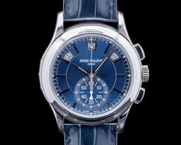 Annual Calendar Chronograph 5905 Platinum Blue Dial