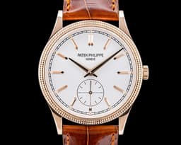 Calatrava 6119R Clous de Paris 18K Rose Gold Silver Dial