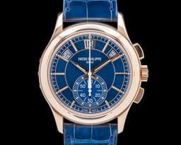 Chronograph Annual 5905R Calendar 18K Rose Gold Blue Dial