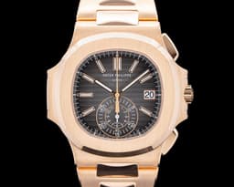 Nautilus 5980/1R Chronograph 18K Rose Gold Black Dial