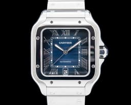 Santos De Cartier SS Blue Dial