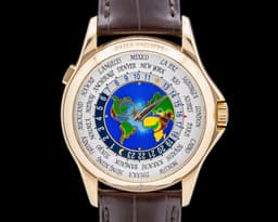 World Time 5131J 18K Yellow Gold Enamel Dial