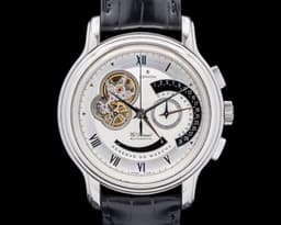 Chronomaster T Open Date Retrograde Platinum Silver Dial