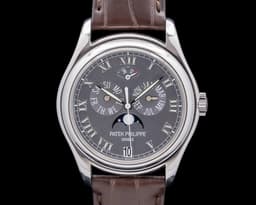 5056P Annual Calendar Moon Phase Platinum Gray Dial