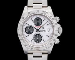 Prince Date "Tiger" Chronograph SS White Dial