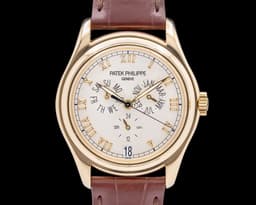 Annual Calendar 5035J Silver Opaline Dial 18K YG