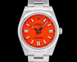 Oyster Perpetual 124300 SS Coral Red Dial