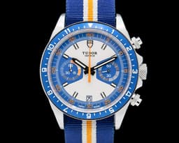 Heritage Chronograph SS Blue Bezel