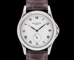 Calatrava Manual Wind Enamel Dial 18K White Gold