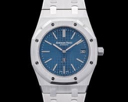 Royal Oak 15202ST "Jumbo" Extra Thin SS Blue Dial