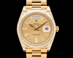 Day Date President 18K Yellow Gold Champagne Baguette Dial