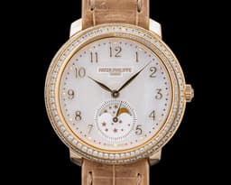 4968R Calatrava Moon Phase 18K Rose Gold Diamond Bezel