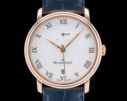Villeret 8 Days Manual Wind 18k Rose Gold White Enamel Dial