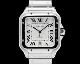 Santos Large Automatic SS Silver Dial