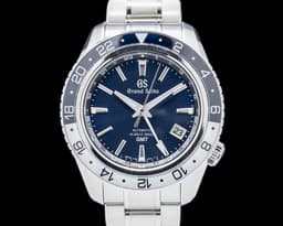 Hi-Beat 36000 GMT Triple Time Zone SS Blue Dial