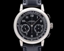 1815 414.028 Chronograph 18K White Gold Black Dial