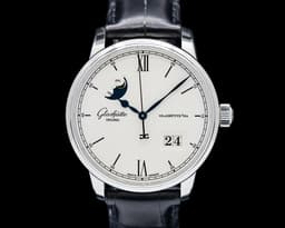 Senator Excellence Panorama Date Moon Phase SS Silver Dial 2024