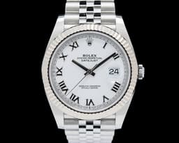 Datejust 41 Fluted Jubilee SS White Roman Dial