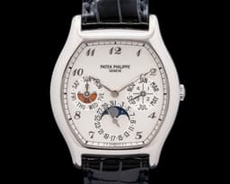 5040G Perpetual Calendar Tonneau 18K White Gold Silver Dial