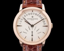 Patrimony Retrograde Day-Date 18K Rose Gold Silver Dial