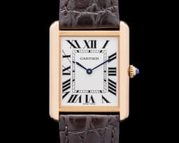 Tank Solo Large Quartz 18K Rose Gold/ SS Silver Dial