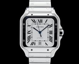 Santos Large Automatic SS Silver Dial