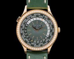 7130R World Time 18K Rose Gold Diamonds Green Dial UNWORN